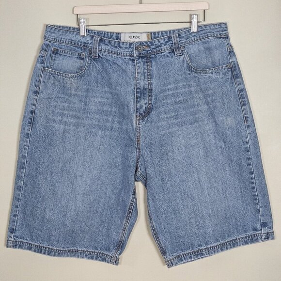 Bongo Shorts Mens 38 Blue Classic Fit 12" Inseam Jorts CottonDenim M1501003 VTG - Picture 15 of 16